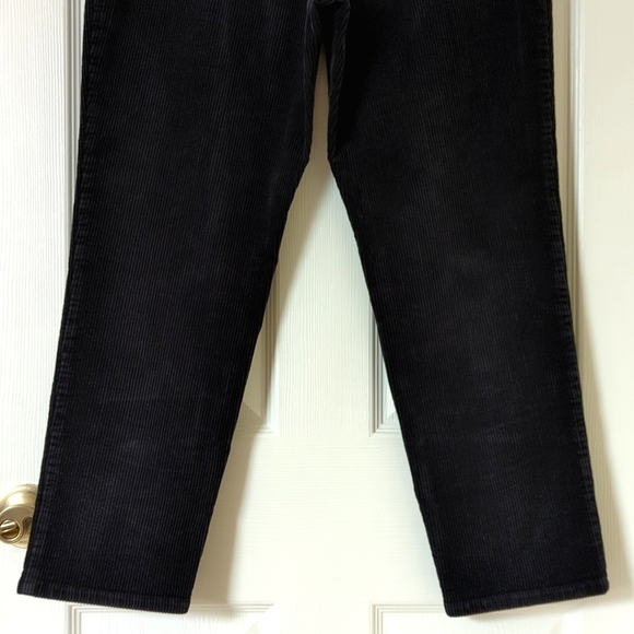 Valerie Stevens 90's Vintage Corduroy High Waisted Tapered Leg Pants Black 10P - Picture 6 of 13